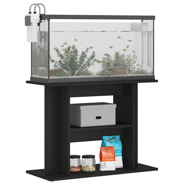 vidaXL Supporto per Acquario 80x35x60 cm in Legno Multistrato Nero