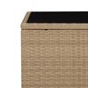 vidaXL Tavolino con Piano Vetro Beige in Polyrattan e Vetro Temperato
