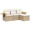 vidaXL Set Divano da Giardino 4 pz con Cuscini Beige in Polyrattan