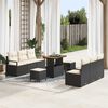 vidaXL Set Divano da Giardino con cuscino 9 pcs Nero polyrattan