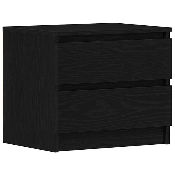 vidaXL Armadio da Notte 2 pcs Rovere Nero 50 x 40 x 43,5 cm