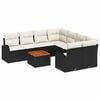 vidaXL Set Divano da Giardino 9 pz Nero polyrattan