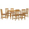 vidaXL Set da pranzo 7 pz Grigio Legno di Quercia Massello
