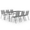 vidaXL Set Mobili da Pranzo per Giardino 7 pz in Acciaio Grigio Scuro