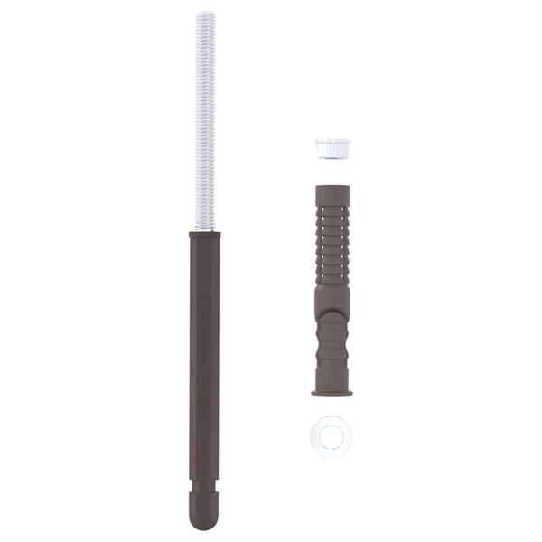 vidaXL Supporti per Mensole Flottanti 12 pcs Marrone Ø10 x 170 mm