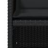 vidaXL Sedie da Giardino con Cuscini 4 pz Nere in Polyrattan