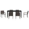 vidaXL Set da Pranzo per Giardino 7 pcs Marrone Poly Rattan