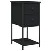vidaXL Comodino Nero 32x42x70 cm in Legno Multistrato