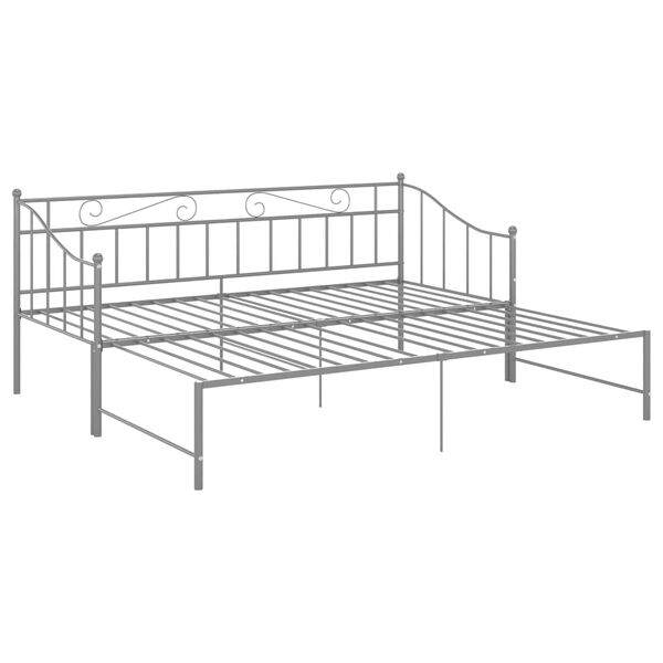 vidaXL Telaio Divano Letto Estraibile Grigio in Metallo 90x200 cm
