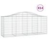 vidaXL Cesti Gabbioni ad Arco 14 pz 200x50x80/100 cm Ferro Zincato