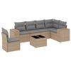 vidaXL Set Divani da Giardino 7 pz con Cuscini Beige in Polyrattan