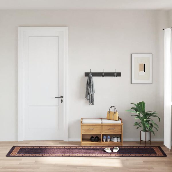 vidaXL Tappeto Lavabile 80x300 cm Nero e Oro