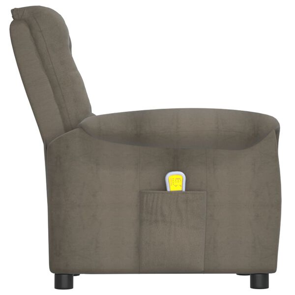 vidaXL Poltrona Massaggiante Grigio Scuro in Microfibra