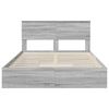 vidaXL Letto con Contenitore con testiera Grigio Sonoma 150 x 200 cm