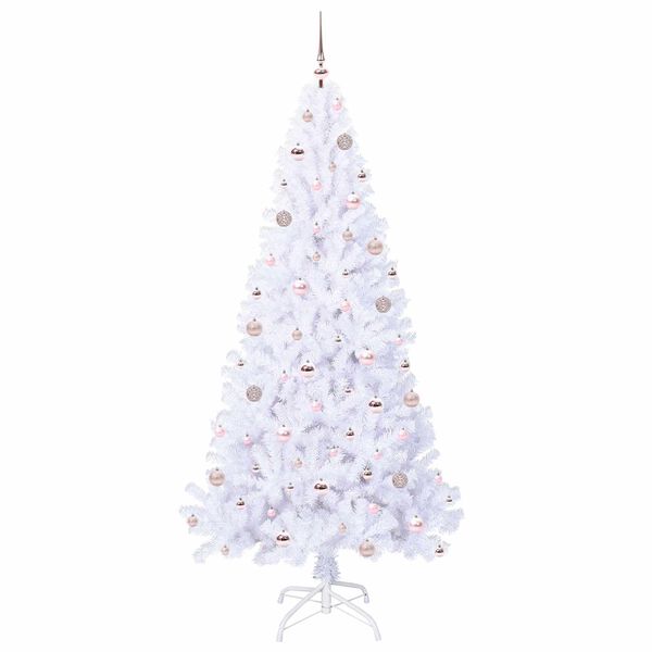 vidaXL Albero di Natale artificiale Bianco 210 cm PVC e Acciaio