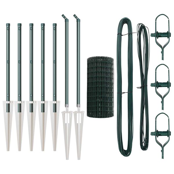 vidaXL Recinzione con Posto Verde 0,8 x 10 m Acciaio