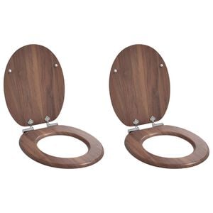vidaXL Sedile per toilette con chiusura morbida 2 pz Marrone