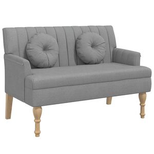 vidaXL Panca con Cuscini Grigio Chiaro 113x64,5x75,5 cm in Tessuto