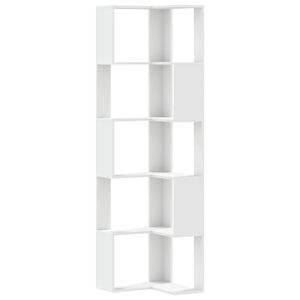vidaXL Libreria Angolare 5Ripiani Bianca 50x50x179cm Legno Multistrato