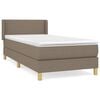 vidaXL Giroletto a Molle con Materasso Tortora 80x200 cm inTessuto