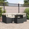 vidaXL Set Divano da Giardino 7 pcs Nero e crema polyrattan