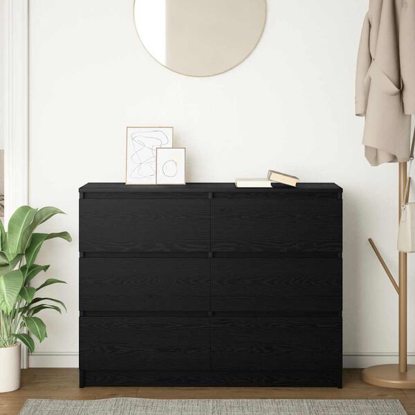 vidaXL Credenza Rovere Nero 100x35x76 cm in Legno Multistrato