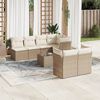vidaXL Set Divano da Giardino 8 pz con Cuscini Beige in Polyrattan