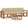 vidaXL Set di divani da esterno con cuscino 5 pcs Naturale e Beige
