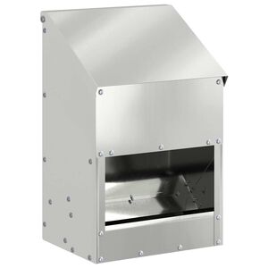 vidaXL Feeder per pollo Argento 21 x 16 x 33 cm 3 kg Acciaio zincato