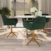 vidaXL Sedie da Pranzo Girevoli 4 pz Verde Scuro in Velluto