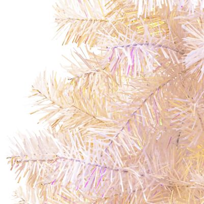 vidaXL Albero di Natale Artificiale Punte Iridescenti Bianco 180cm PVC