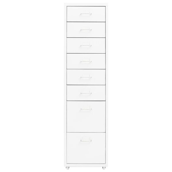 vidaXL Schedario Mobile Bianco 28x41x109 cm in Metallo