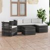 vidaXL Set Divani da Giardino su Pallet 6 pz con Cuscini Massello Pino