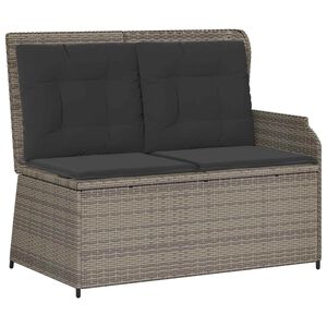 vidaXL Panchina da giardino con cuscino Grigio Poly Rattan