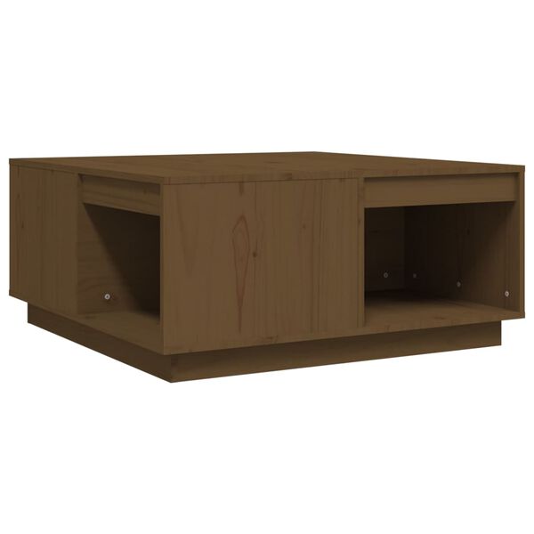 vidaXL Tavolino da Salotto ambra 80x81x36,5 cm Legno Massello di Pino
