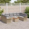 vidaXL Set Divano da Giardino con cuscino 10 pcs Beige e Grigio Chiaro