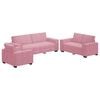 vidaXL Set di Divani 3 pz con Cuscini rosa in Velluto
