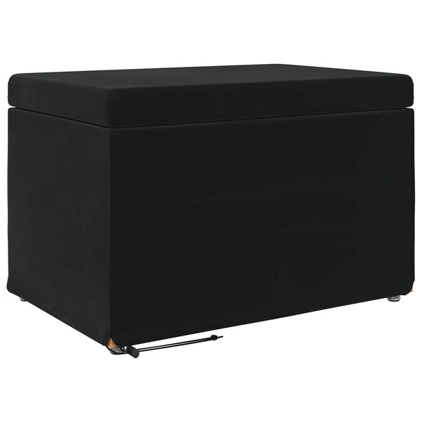 vidaXL Pouf Nero 61 x 41 x 40 cm Velluto e Legno Ingegnerizzato