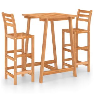 vidaXL Set da Bar da Giardino 3 pz in Legno Massello di Acacia