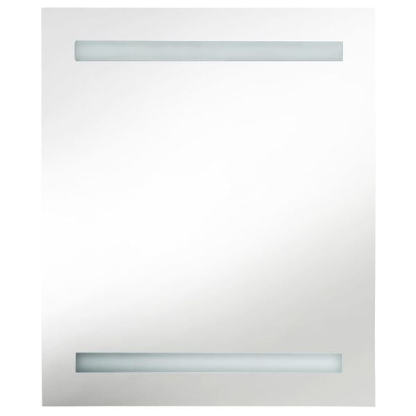 vidaXL Armadietto Bagno con Specchio e LED Nero Lucido 50x14x60 cm