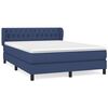 vidaXL Giroletto a Molle con Materasso Blu 140x190 cm in Tessuto