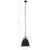 vidaXL Lampada Soffitto Industriale Nera Ferro Legno Massello 23cm E27