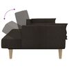 vidaXL Divano Letto 2 Posti Pouf e Due Cuscini Marrone Scuro Tessuto