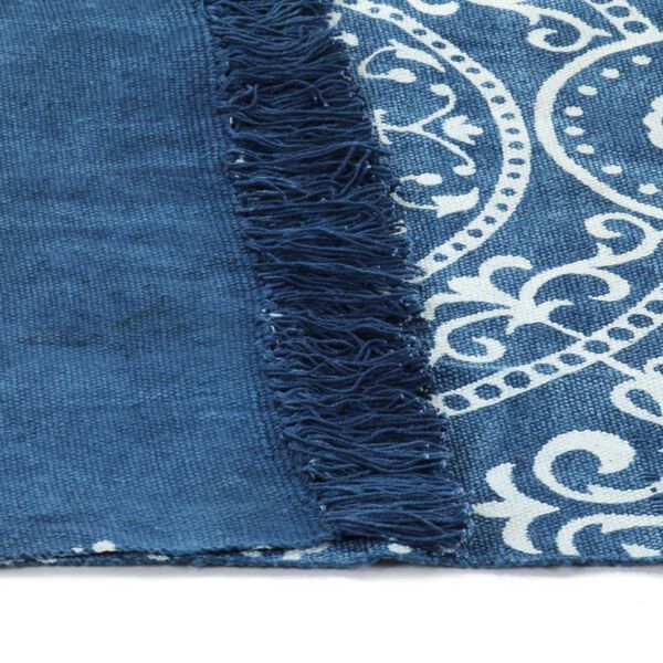 vidaXL Tappeto Kilim in Cotone 120x180 cm con Motivi Blu