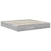 vidaXL Letto con Contenitore con testiera Grigio Sonoma 200 x 200 cm