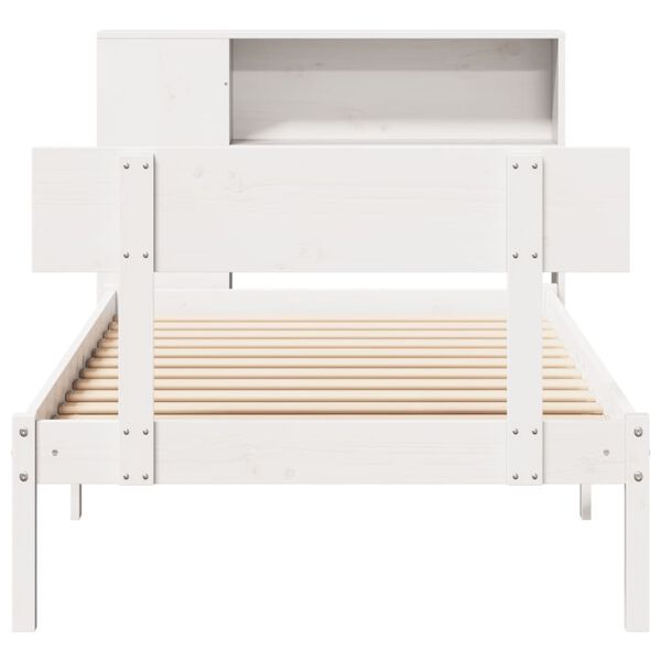 vidaXL Letto Libreria senza Materasso Bianco 100x200 cm Legno di Pino