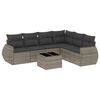 vidaXL Set Divani da Giardino 7 pz con Cuscini Grigio in Polyrattan