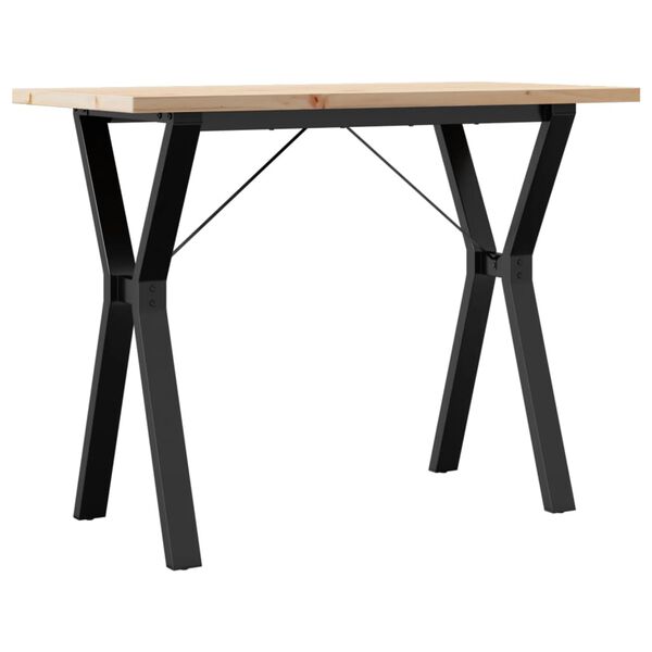 vidaXL Tavolo da Pranzo Telaio a Y 100x50x75,5 cm Legno Pino e Acciaio