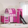 vidaXL Struttura del letto loft per bambini Bianco e Rosa 100 x 200 cm