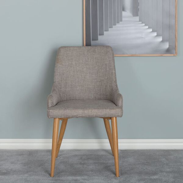 Venture Home Sedie da Pranzo 2pz Plaza in Poliestere Grigio e Naturale